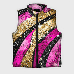 Мужской жилет Розовые и золотые полосы - текстура