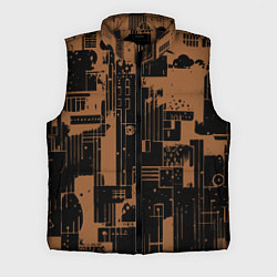 Мужской жилет Чёрно-коричневый абстракция геометричный, цвет: 3D-черный