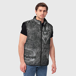 Мужской жилет Черепа динозавров - эскиз, цвет: 3D-черный — фото 2
