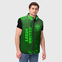 Мужской жилет Leeds United - green gradient вертикально, цвет: 3D-черный — фото 2