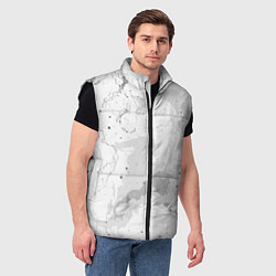 Мужской жилет Белый с серым абстрактная текстура, цвет: 3D-черный — фото 2