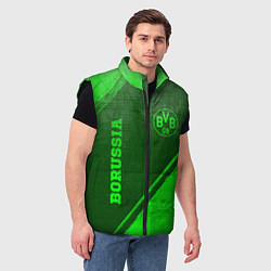 Мужской жилет Borussia - green gradient вертикально, цвет: 3D-черный — фото 2
