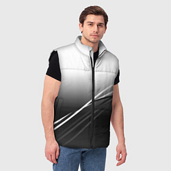 Мужской жилет Градиент с полосами из белого в тёмный, цвет: 3D-черный — фото 2