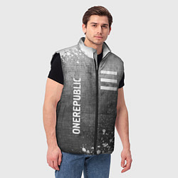 Мужской жилет OneRepublic - grey gradient вертикально, цвет: 3D-черный — фото 2
