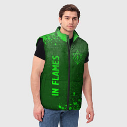 Мужской жилет In Flames - green gradient вертикально, цвет: 3D-черный — фото 2