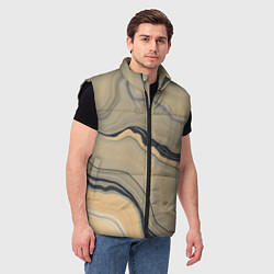 Мужской жилет Песочный мрамор, цвет: 3D-черный — фото 2