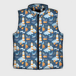 Мужской жилет Маяк в облаках, цвет: 3D-черный