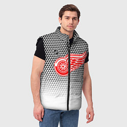 Мужской жилет Детройт Ред Уингз - геометрический градиент, цвет: 3D-черный — фото 2
