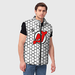 Мужской жилет Нью Джерси Девилз - белые соты, цвет: 3D-черный — фото 2
