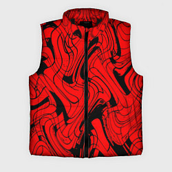 Мужской жилет Чёрно-красный абстрактный линии, цвет: 3D-черный