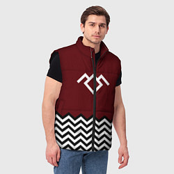 Мужской жилет Твин Пикс - лого, цвет: 3D-черный — фото 2