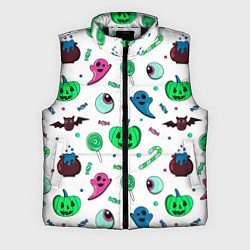 Мужской жилет Halloween light green pumpkin - паттерн