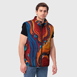 Мужской жилет Пламя и синева, цвет: 3D-черный — фото 2