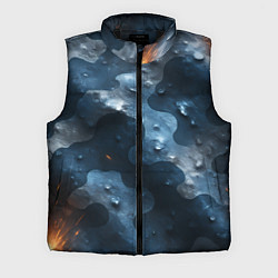 Мужской жилет Синий камуфляж с каплями, цвет: 3D-черный