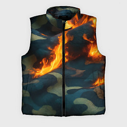 Мужской жилет Огонь на камуфляжной ткани, цвет: 3D-черный