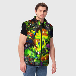 Мужской жилет Растения против зомби x Дум лого, цвет: 3D-черный — фото 2