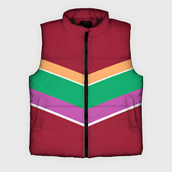Мужской жилет Тёмный красный с полосами, цвет: 3D-черный