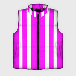 Мужской жилет Color white pink stripes, цвет: 3D-черный