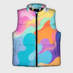 Мужской жилет Разноцветные красивые облака, цвет: 3D-черный