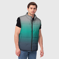 Мужской жилет Градиент серо-зеленый, цвет: 3D-черный — фото 2