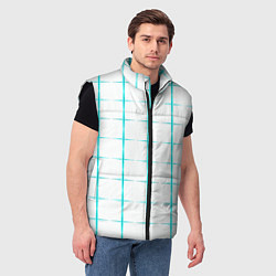Мужской жилет Color white light blue crosses, цвет: 3D-черный — фото 2