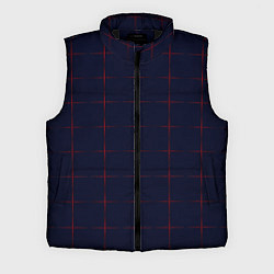 Мужской жилет Color dark blue red crosses, цвет: 3D-черный