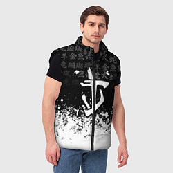 Мужской жилет Doom японские символы краски, цвет: 3D-черный — фото 2