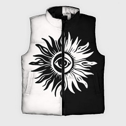 Мужской жилет Солнце черно-белое, цвет: 3D-черный