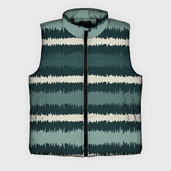 Мужской жилет Полосы зигзагообразные зеленые, цвет: 3D-черный