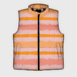 Мужской жилет Полосы зигзагообразные оранжево-розовые, цвет: 3D-черный