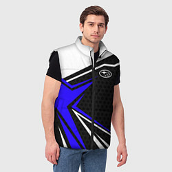 Мужской жилет Субару - blue sport, цвет: 3D-черный — фото 2