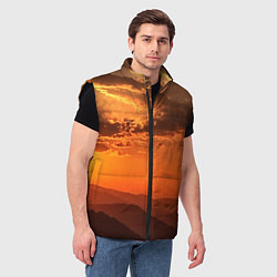 Мужской жилет Закат на перевале актопрак, цвет: 3D-черный — фото 2