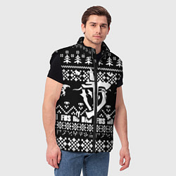 Мужской жилет Doom x elders scrolls pattern, цвет: 3D-черный — фото 2