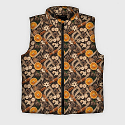 Мужской жилет Новогодний орнамент с корицей и дольками апельсина