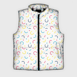 Мужской жилет Цветные точки и дуги на белом