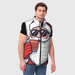 Мужской жилет Санта Клаус в стильных солнцезащитных очках, цвет: 3D-черный — фото 2