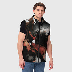 Мужской жилет Тёмные краски абстракция красно-чёрный, цвет: 3D-черный — фото 2