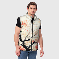 Мужской жилет Чёрное дерево с цветами абстракция, цвет: 3D-черный — фото 2