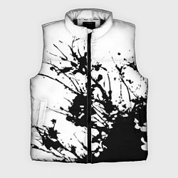 Мужской жилет Чёрная взрывная краска на белом