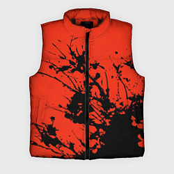 Мужской жилет Взрыв чёрной краски на красно-оранжевом, цвет: 3D-черный