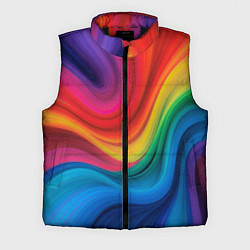 Мужской жилет Смесь ярких красок волнистыми линиями