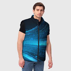Мужской жилет Абстракция волнистых линий, цвет: 3D-черный — фото 2