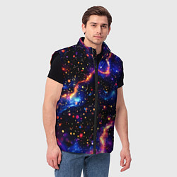 Мужской жилет Стилизованный волшебный космос, цвет: 3D-черный — фото 2