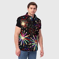Мужской жилет Абстракция с салютами, цвет: 3D-черный — фото 2