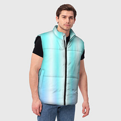 Мужской жилет Neon white blue lines, цвет: 3D-черный — фото 2