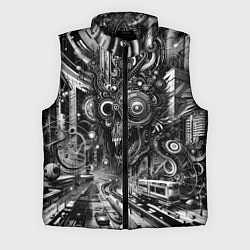 Мужской жилет Cyber urban skull - ai art fantasy, цвет: 3D-черный