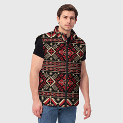 Мужской жилет Этнический славянский орнамент, цвет: 3D-черный — фото 2