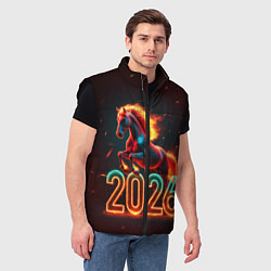 Мужской жилет Светящаяся лошадь 2026, цвет: 3D-черный — фото 2