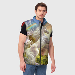 Мужской жилет Радужный единорог, цвет: 3D-красный — фото 2
