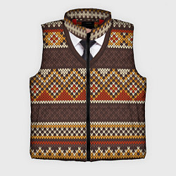Мужской жилет Зимний узор с галстуком, цвет: 3D-красный